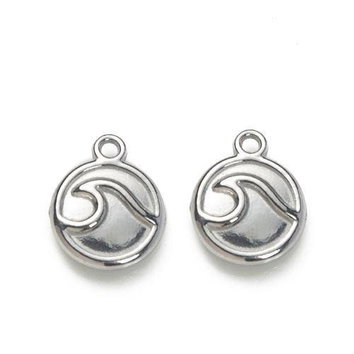 304 Stainless Steel Pendant, Round, DIY 