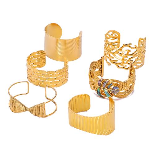 Bracelet en acier inoxydable, Acier inoxydable 304, Plaqué d'or 18K, bijoux de mode & styles différents pour le choix & pour femme, Vendu par PC