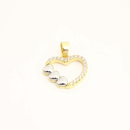 Cubique Pendentif en laiton zircon pavent, coeur, DIY & pavé de micro zircon & creux, plus de couleurs à choisir, Vendu par PC[