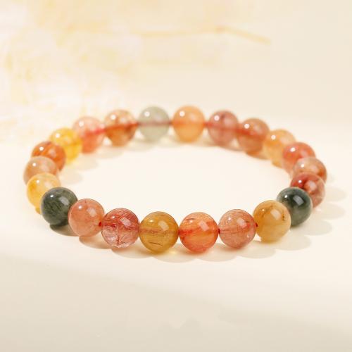 Bracelets quartz, quartz rutile, Rond, bijoux de mode, multicolore, Vendu par PC