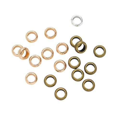 Perles de gros trou en alliage de zinc, Rond, Placage, DIY, plus de couleurs à choisir Vendu par sac