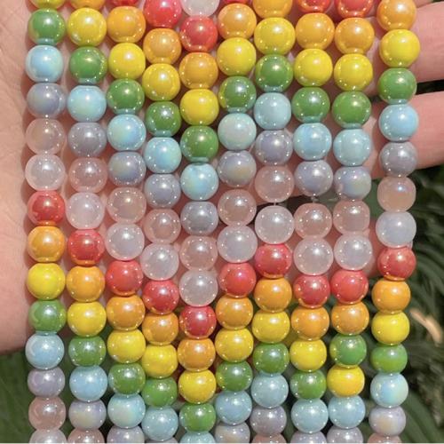 Crystal Beads, Round, DIY, multi-colored, 8mm Approx 35 cm 