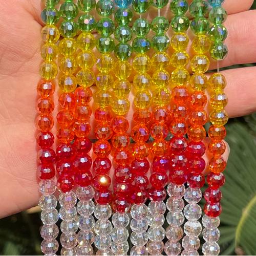 Crystal Beads, Round, DIY & faceted, multi-colored, 6mm Approx 35 cm 