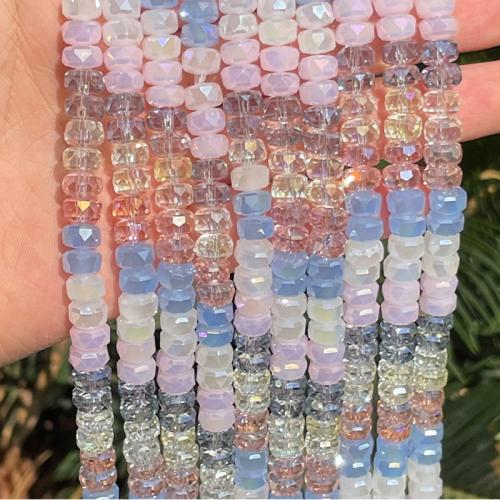 Kristall Perle, DIY & facettierte, Mehrfarbige, 5x8mm, Länge:ca. 35-40 cm, verkauft von Strang
