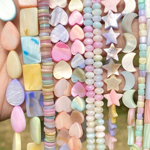 Ракушка Бусины, DIY & разные стили для выбора, разноцветный, длина:Приблизительно 38 см, продается Strand