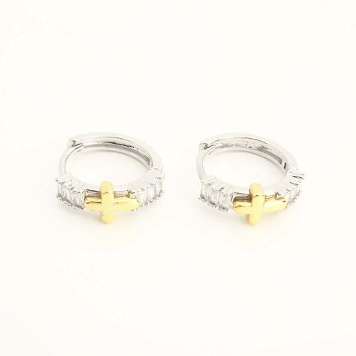 Латунь Основа для сережки, ювелирные изделия моды & инкрустированное микро кубического циркония & Женский, оригинальный цвет, продается Пара