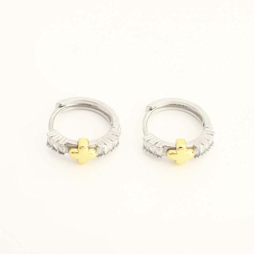 Латунь Основа для сережки, ювелирные изделия моды & инкрустированное микро кубического циркония & Женский, оригинальный цвет, продается Пара