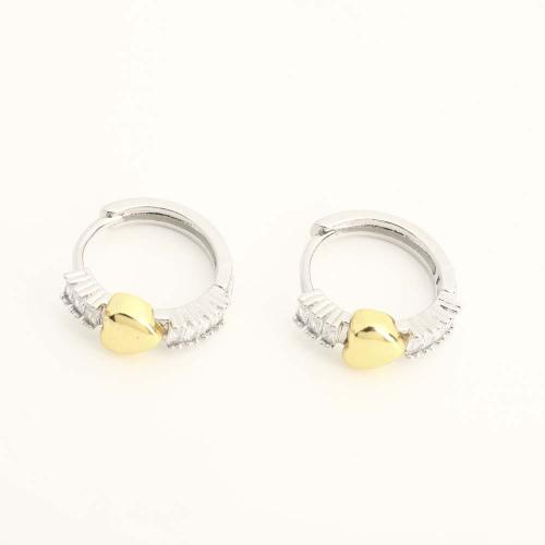 Латунь Основа для сережки, ювелирные изделия моды & инкрустированное микро кубического циркония & Женский, оригинальный цвет, продается Пара