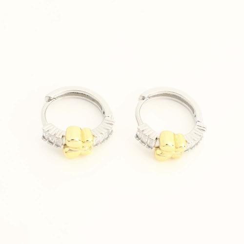 Латунь Основа для сережки, ювелирные изделия моды & инкрустированное микро кубического циркония & Женский, оригинальный цвет, продается Пара