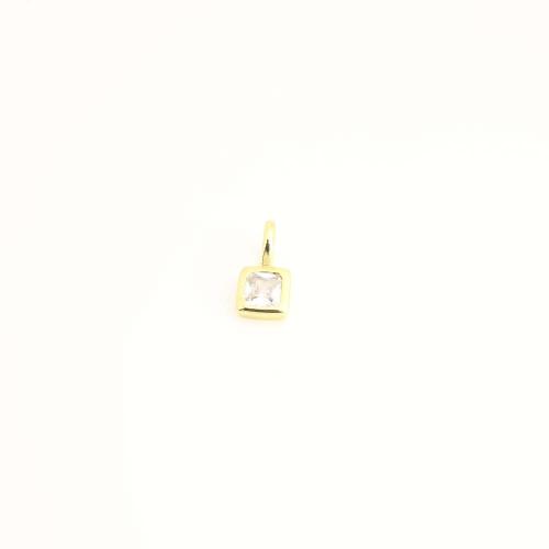 Cubique Pendentif en laiton zircon pavent, avec zircon cubique, DIY, doré, Vendu par PC