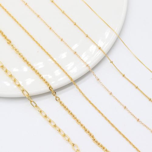 Латунная цепочка с овальными звеньями, Латунь, 14K плакирование железом, DIY & разный размер для выбора, продается м