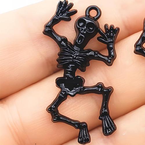 Colgantes de Aleación de Zinc en Forma Calavera, chapado, Diseño de Halloween & Bricolaje, más colores para la opción, 40x31mm, Vendido por UD