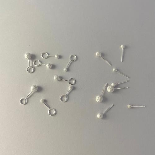 925スターリングシルバー スタッドイヤリング, ラウンド形, 異なるサイズの選択 & 女性用 & つや消し, 売り手 ペア[