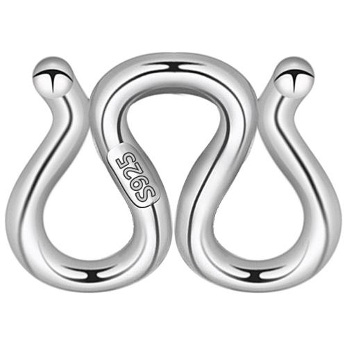 925 Sterling Silver Clasp, platinum plated, DIY 