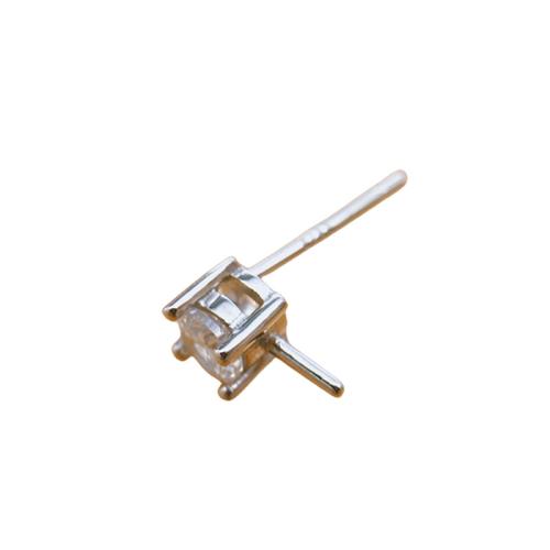 Sterling Silver Earring Stud Component, 925 Sterling Silver, DIY & micro pave cubic zirconia [