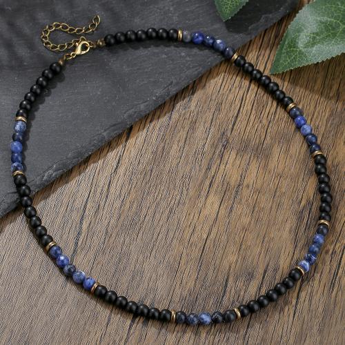 Collar de Piedras Preciosas, Dimante negra, con aleación de zinc, chapado en color dorado, Joyería, más colores para la opción, Vendido por Sarta