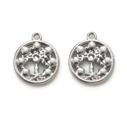 Stainless Steel Hollow Pendant, 304 Stainless Steel, Round, DIY 