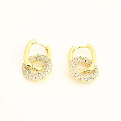 Латунные серьги падение, Латунь, ювелирные изделия моды & инкрустированное микро кубического циркония & Женский, Много цветов для выбора, продается Пара