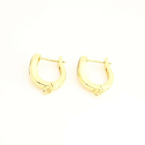 真鍮イヤリングド・ロッブ・コンポーネント, 銅, ファッションジュエリー & マイクロパヴェジルコニア & 女性用, 無色, 売り手 ペア