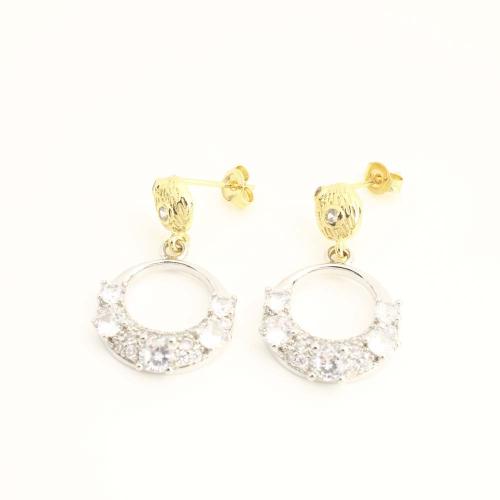 Латунные серьги падение, Латунь, ювелирные изделия моды & инкрустированное микро кубического циркония & Женский, Много цветов для выбора, продается Пара