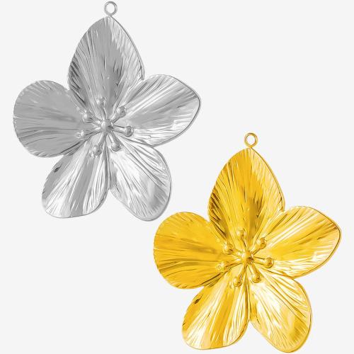 Stainless Steel Flower Pendant, 304 Stainless Steel, plated, DIY 