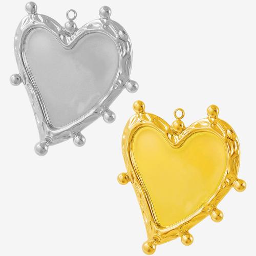 Monture de pendentif en acier inoxydable, Acier inoxydable 304, coeur, Placage, DIY, plus de couleurs à choisir Vendu par sac