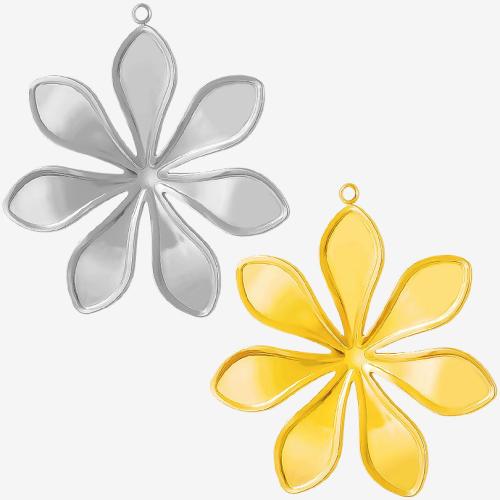 Stainless Steel Flower Pendant, 304 Stainless Steel, plated, DIY 