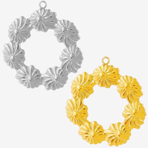 Stainless Steel Hollow Pendant, 304 Stainless Steel, plated, DIY 