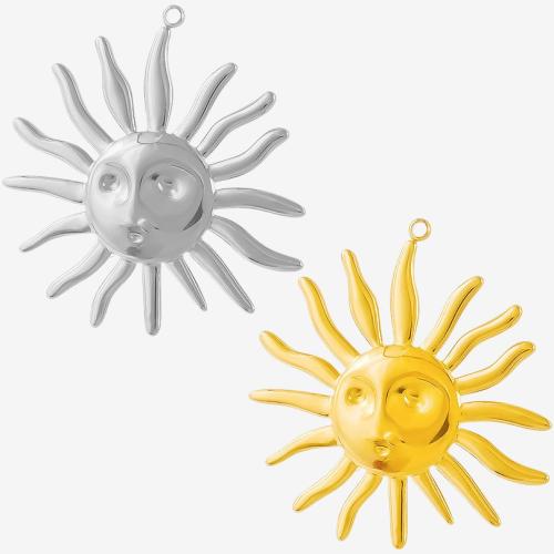Stainless Steel Pendants, 304 Stainless Steel, Sun, plated, DIY 