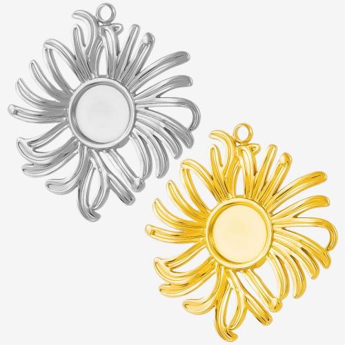 Monture de pendentif en acier inoxydable, Acier inoxydable 304, fleur, Placage, DIY, plus de couleurs à choisir Vendu par sac