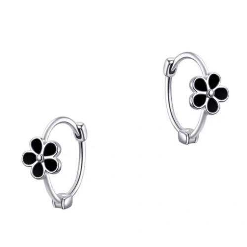925スターリングシルバー Huggie輪っかのイヤリング, 花形, 女性用 & エポキシステッカー, 無色, 10mm, 売り手 ペア
