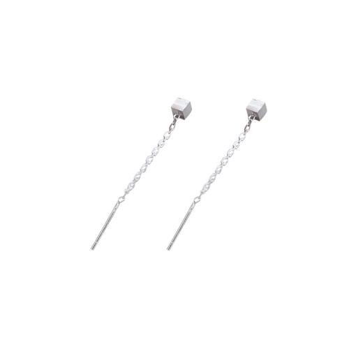 925 Sterling Silver Thread Through Earrings & for woman, 25mm [