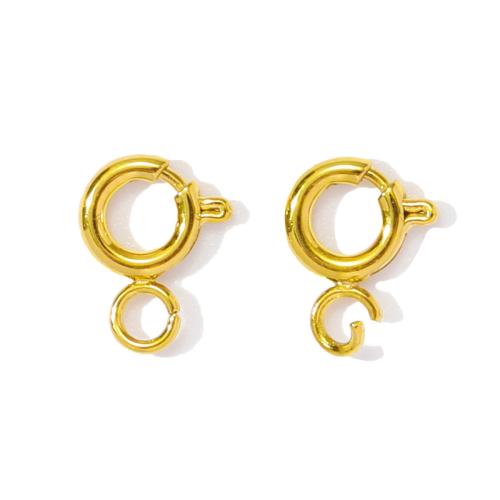 Stainless Steel Spring Ring Clasp, 304 Stainless Steel, with Titanium Steel, gold color plated, DIY 