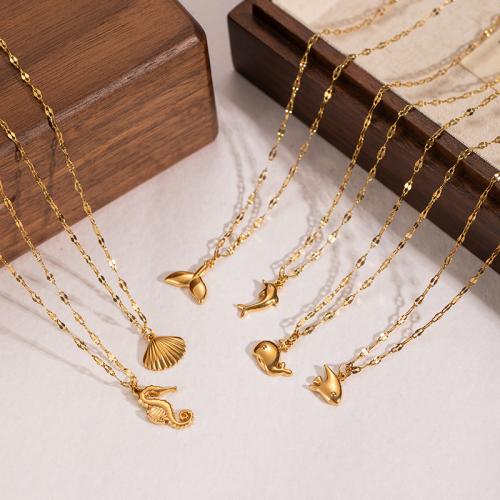 Collier de bijoux en acier inoxydable, Acier inoxydable 304, Placage, bijoux de mode & styles différents pour le choix & pour femme, doré, Vendu par PC