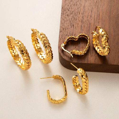 304 Stainless Steel Lever Back Earring, plated, fashion jewelry & for woman, golden 