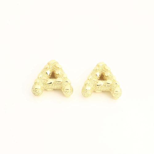 Beaucoup de perles de cuivre, laiton, Lettre A, DIY, doré, Vendu par PC