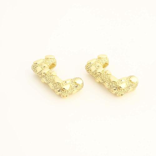 Weinlese Messing Perlen, Buchstabe J, DIY, goldfarben, verkauft von PC[