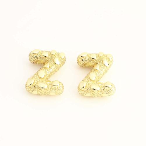 Weinlese Messing Perlen, Buchstabe Z, DIY, goldfarben, verkauft von PC[