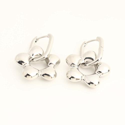 Латунные серьги падение, Латунь, Форма цветка, ювелирные изделия моды & Женский, Много цветов для выбора, продается Пара