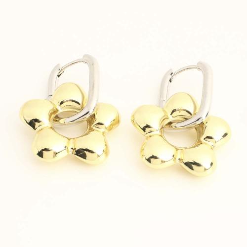 Латунные серьги падение, Латунь, Форма цветка, ювелирные изделия моды & Женский, Много цветов для выбора, продается Пара