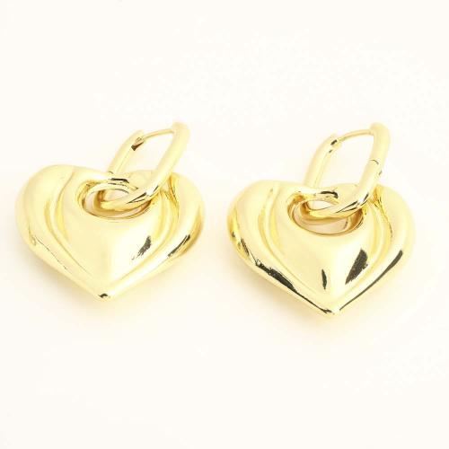 Латунные серьги падение, Латунь, Сердце, ювелирные изделия моды & Женский, Много цветов для выбора, продается Пара