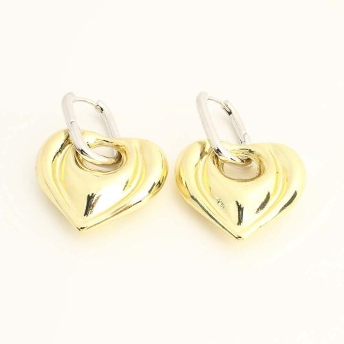 Латунные серьги падение, Латунь, Сердце, ювелирные изделия моды & Женский, Много цветов для выбора, продается Пара