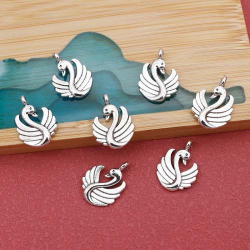 Zinc Alloy Animal Pendants, Swan, silver color plated, DIY, silver color 