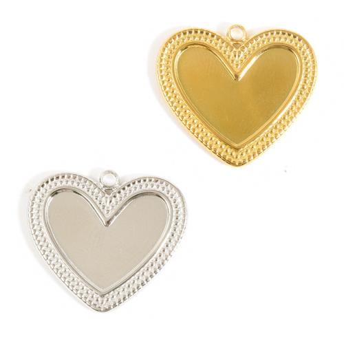 Monture de pendentif en acier inoxydable, Acier inoxydable 304, coeur, Placage, DIY, plus de couleurs à choisir Vendu par sac