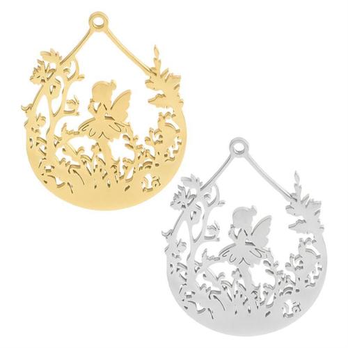 Pendentif creux en acier inoxydable, Acier inoxydable 304, Placage, DIY, plus de couleurs à choisir Vendu par sac