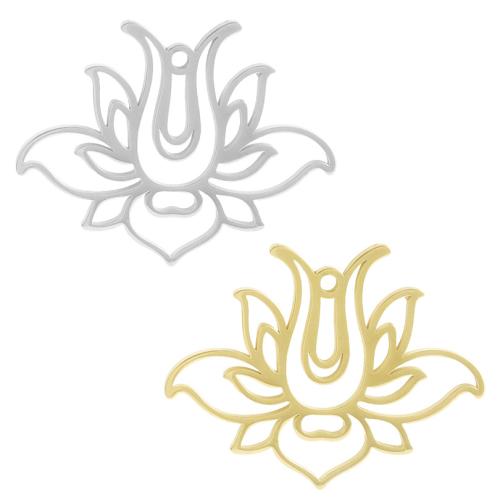 Stainless Steel Hollow Pendant, 304 Stainless Steel, Flower, plated, DIY 