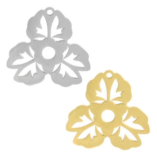 Stainless Steel Flower Pendant, 304 Stainless Steel, plated, DIY & hollow 