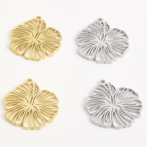 Stainless Steel Hollow Pendant, 304 Stainless Steel, Flower, plated, DIY 