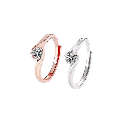 Argent sterling 925 Cuff Bague, pavé de micro zircon & pour femme, plus de couleurs à choisir Vendu par PC