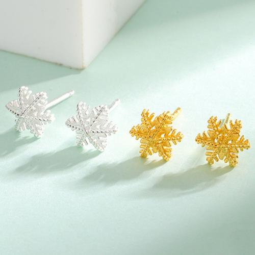 Argent sterling 925 boucle d oreille dormeuse, flocon de neige, bijoux de mode & pour femme, plus de couleurs à choisir Vendu par paire[